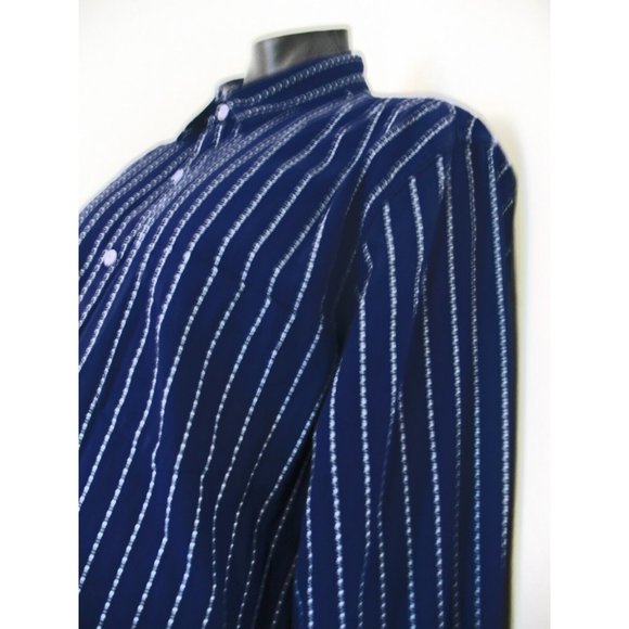 Tasso Elba, Men's , Dress Shirt, Blue Striped Checked, no iron, XXL - Picture 7 of 8